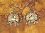 Zuni Sun Face Inlays Dangle Earrings 1 3/4