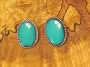 Large Brite Blue Turquoise Post Earrings 1