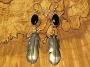 Navajo Sterling & Onyx Feather DangleEarrings 3