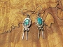 Navajo Kingman Turquoise Dangle Earrings 1 3/4