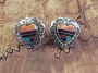 Navajo Heart Inlay Post Earrings 1