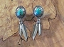 Turquoise and Feather Concho PostEarrings 2