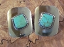 Silver with Turquoise Vintage PostEarrings 1 1/2