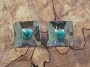 Vintage Turquoise Navajo Post Earrings 3/4