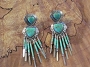 Navajo Turquoise Hearts Post Earrings 2 3/4