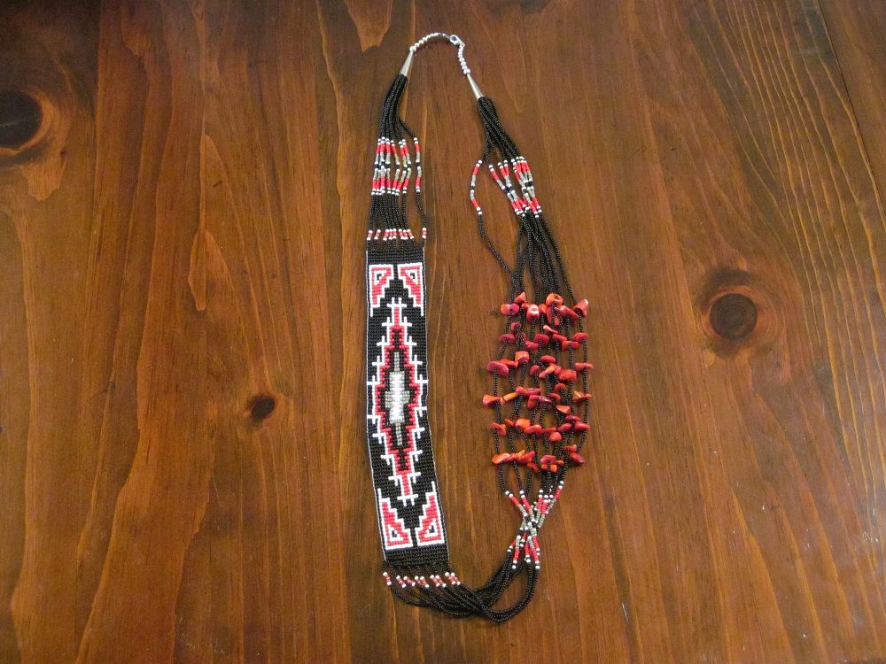 Navajo Rug Bead Necklace in American Indian Jewelry