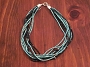 Navajo Turq/Onyx/Silv Necklace 20"