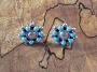 Navajo Petite Turquoise Post Earrings 1/2
