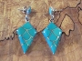 Zuni Turquoise Inlay Post Earrings 1 3/4