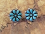 Zuni Turquoise Flower Post Earrings 1