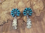 Navajo Turquoise w/Feather Post Earrings 2