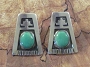 "E M T" Royston Turquoise Post Earrings 1 1/4"Long