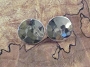 Navajo Hammered Silver Post Earrings 3/4