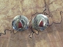 Navajo Silver w/Coral Post Earrings 1