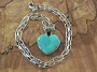 Turquoise Heart Pendant & Chain 18