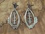 Vintage Boney Fish Dangle Post Earrings 2 1/4