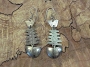 Alpaca Sterling Fish Dangle Earrings 2 1/2