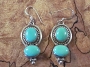 Stunning Blue Turquoise Dangle Earrings 1 3/4