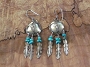 Navajo Shield & Feather Dangle Earrings 2 1/4
