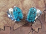 Navajo Sleeping Beauty Post Earrings 3/4