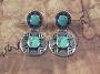 Hinged Sterling & Turquoise PostEarrings 1 1/2