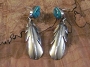 Navajo Big Sterling Feather PostEarrings 2 1/4