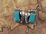 Navajo Turquoise Post Earrings 3/4