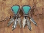 James Shey Turquoise/Feather Earrings 2 1/4