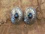 Navajo Mosaic Channel Inlay PostEarrings 1 1/4