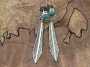 Navajo Sterling Feather Post Earrings 1 1/2