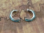 Zuni Turquoise Inlay Half Hoop Earring 3/4