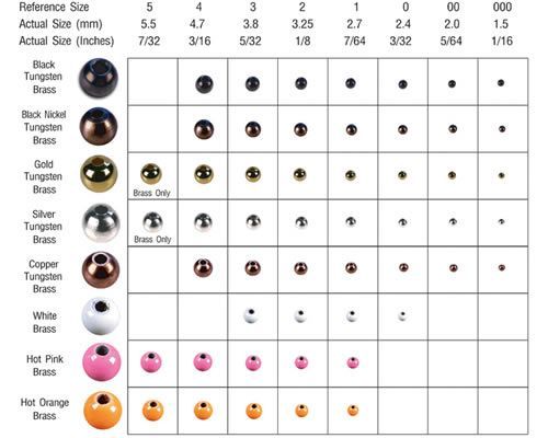 products in weighted beads www beartoothflyfishing com round bead size chart