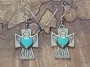 Carolyn Pollack Silver Angels Dangle Earrings 1 1/2"
