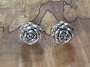 Sterling Silver Rose w/Stamping PostEarrings 3/4