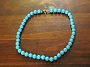 10MM Blue Turquoise Beaded Necklace 18